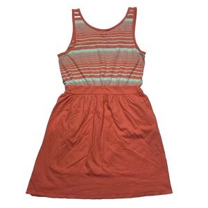 The North Face Asia Tank‎ Dress Women's Size Medium Orange Aqua Pockets Casual